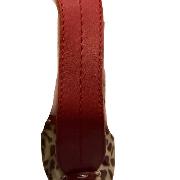 VINTAGE KATE SPADE NYLON LEOPARD PRINT SMALL RED BOW SHOULDER BAG - Picture 13 of 13